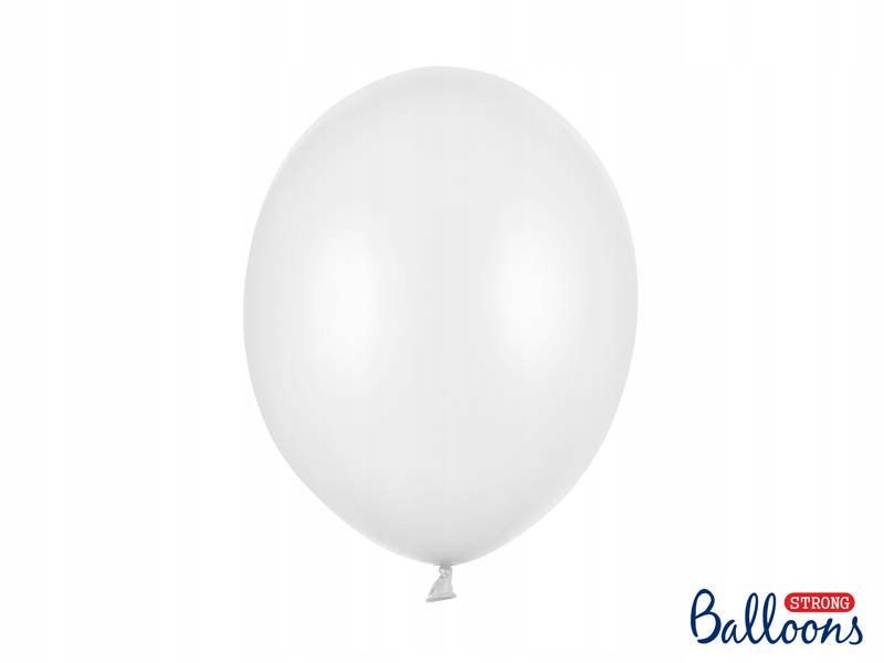 Balony Strong Metallic Pure White Białe 30cm, 100