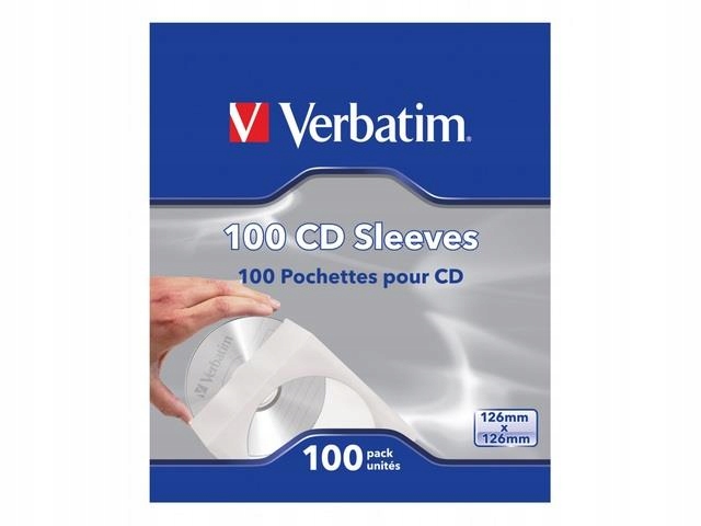Koperty papierowe na CD DVD Verbatim z okienkiem 1