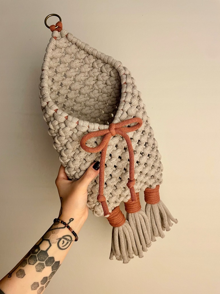 SZTOS MAKRAMA - worek/ organizer -HandMade