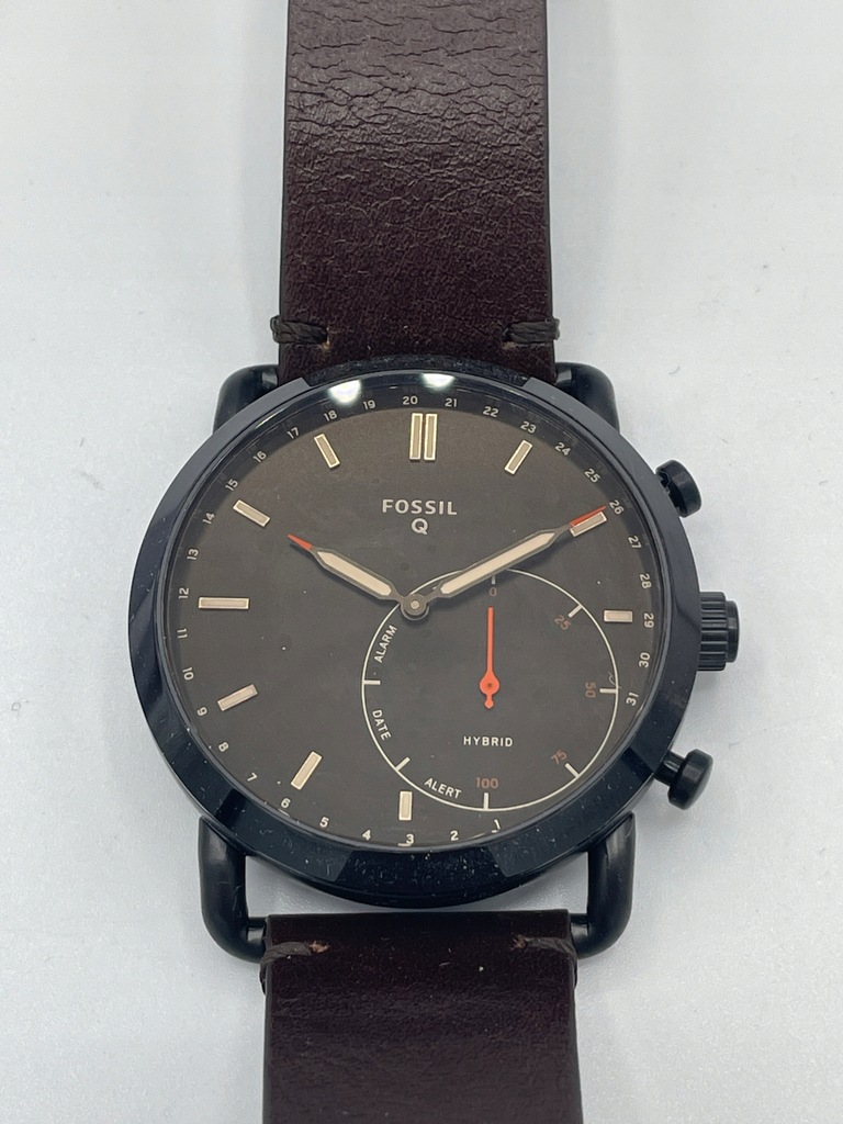 Zegarek m ski czarny FOSSIL FTW1149 hybryda pasek skora br zowy 15555557012 oficjalne archiwum Allegro