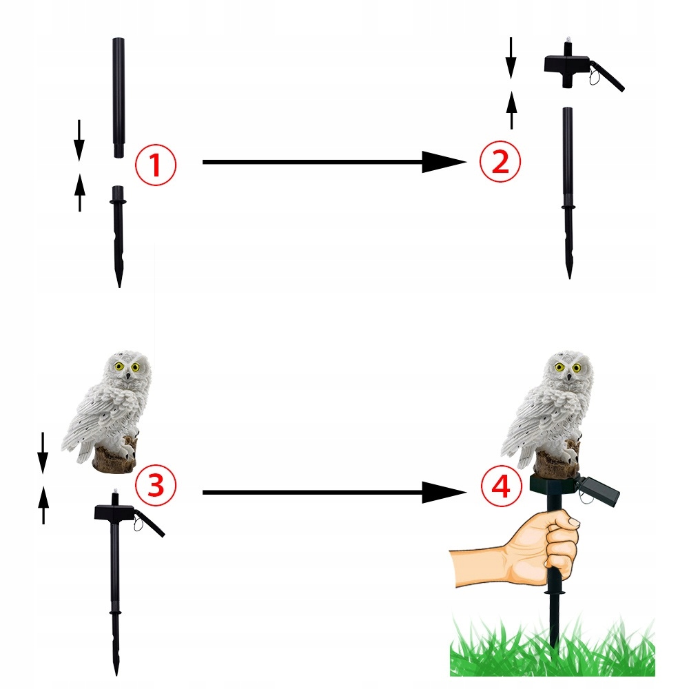 Купить Светодиодная солнечная лампа OWL, БОЛЬШАЯ, водонепроницаемая, садовая: отзывы, фото, характеристики в интерне-магазине Aredi.ru