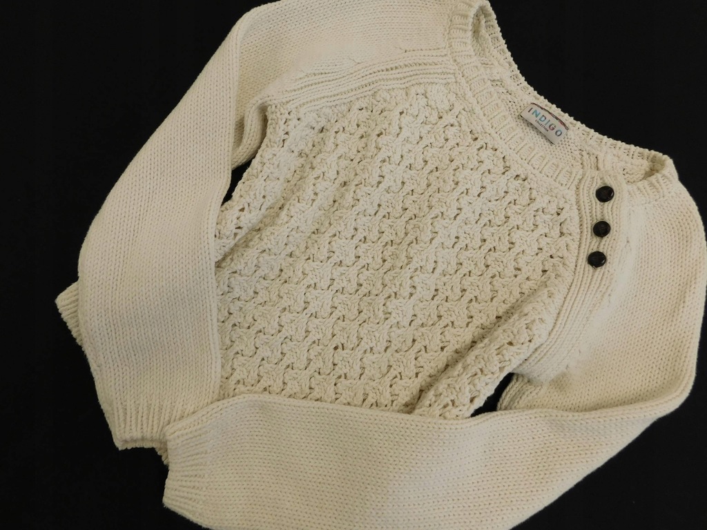 0503e116 M&S sweter BEŻOWY z guzikami L