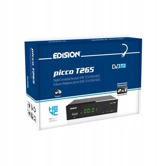 Edision Picco odbiornik Full HD DVB-T2 z USB WiFi