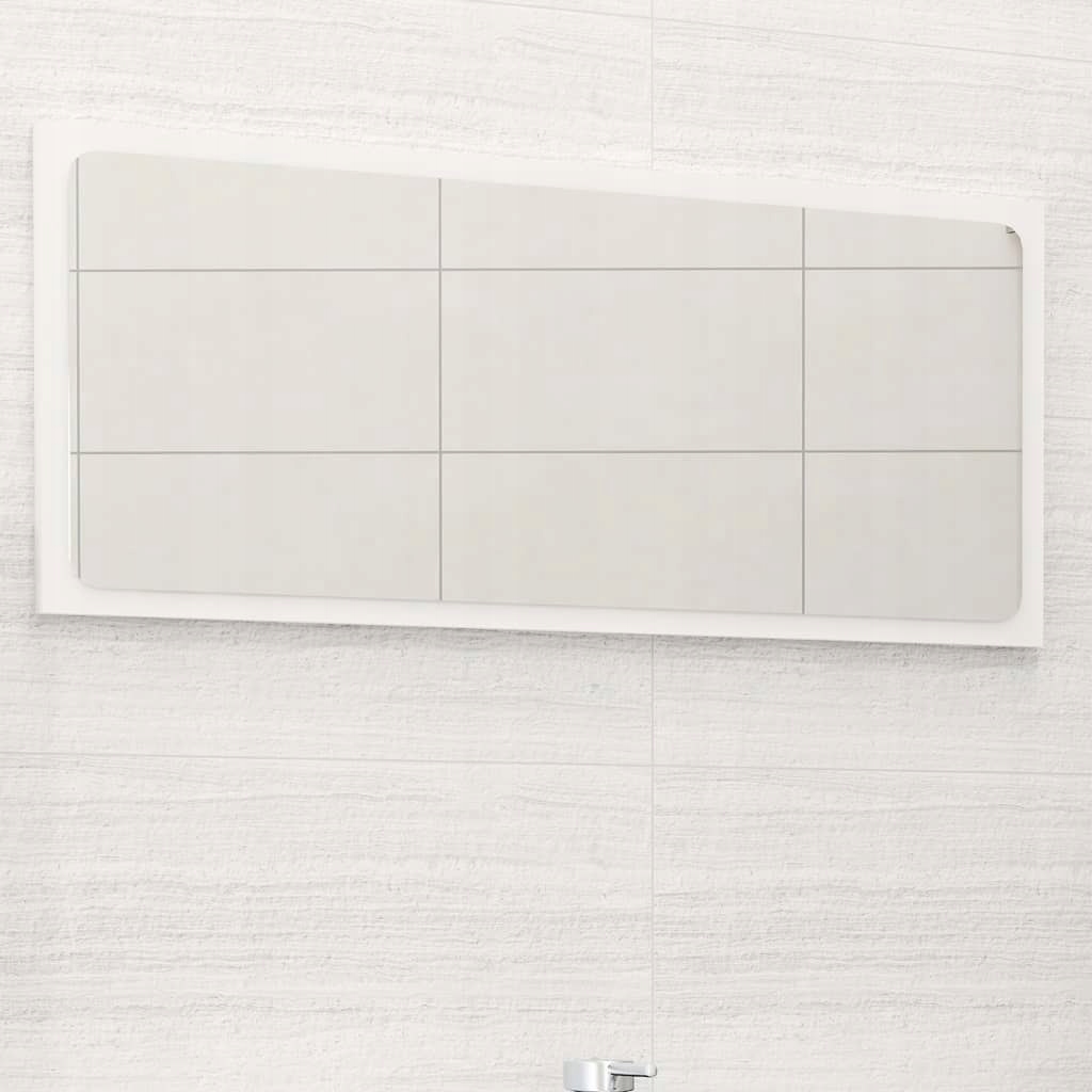VidaXL Lustro łazienkowe, wysoki połysk, białe, 80