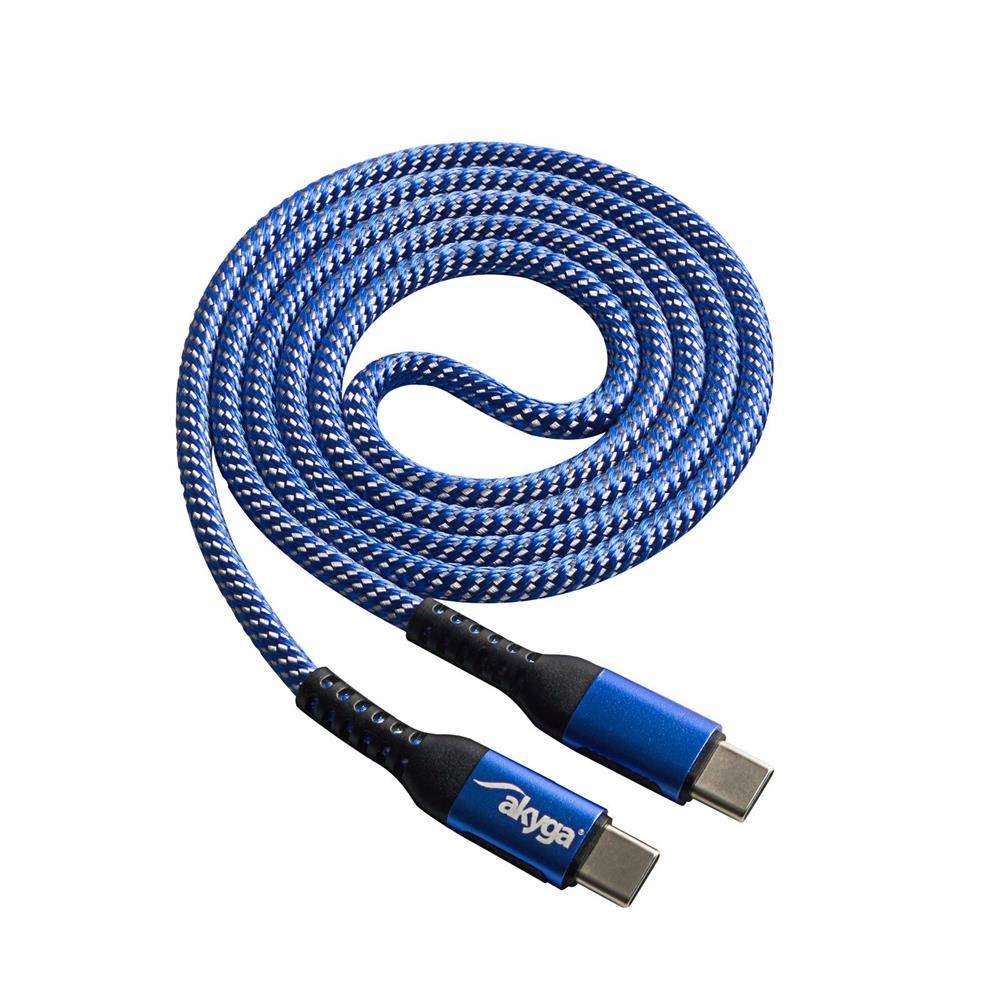 Kabel Akyga USB typ C - USB typ C 1 m niebieski