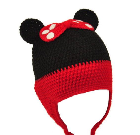 Czapeczka szydełkowa Myszka Minnie 42-44 cm