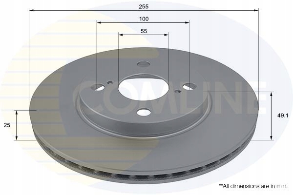 Tarcza ham.COMLINE 255x25 /przód-4śruby/