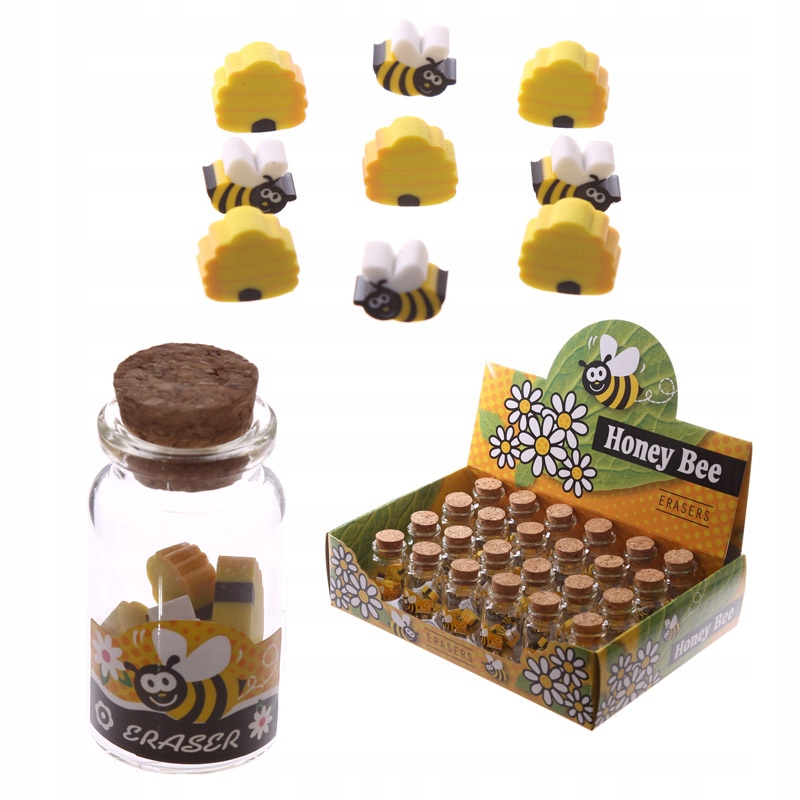 Minigumki do ścierania pszczółki w słoiczku