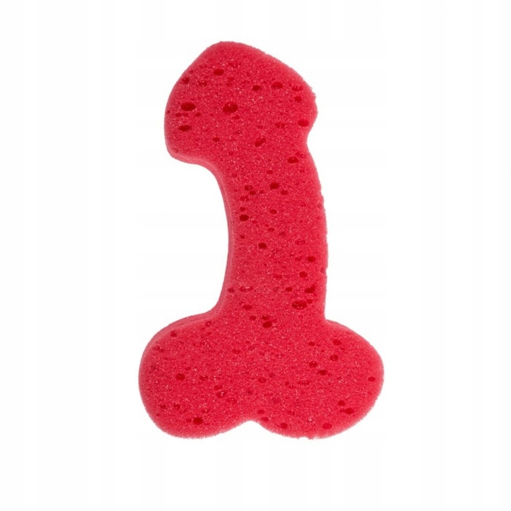 ZABAWKA - BATH SPONGE PENIS - 19CM RED