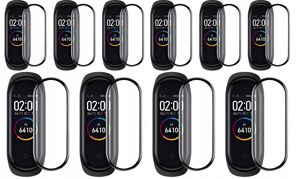 10 szt FOLIA HYBRYDOWA 3D do Xiaomi Mi Band 4 7H szkło