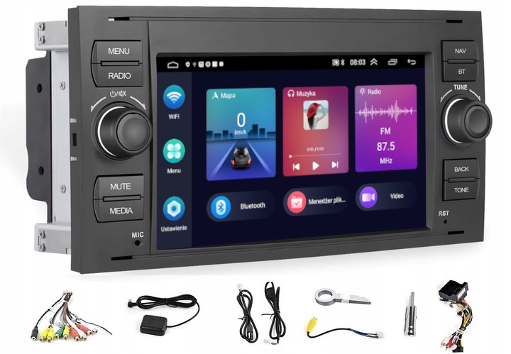 RADIO GPS ANDROID FORD FOCUS KUGA S-MAX C-MAX CARPLAY WIFI BT MP3 1GB 16GB