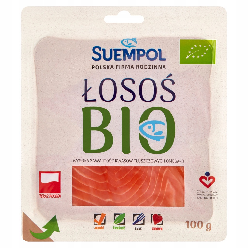 Suempol Łosoś Bio wędzony plastrowany 100 g