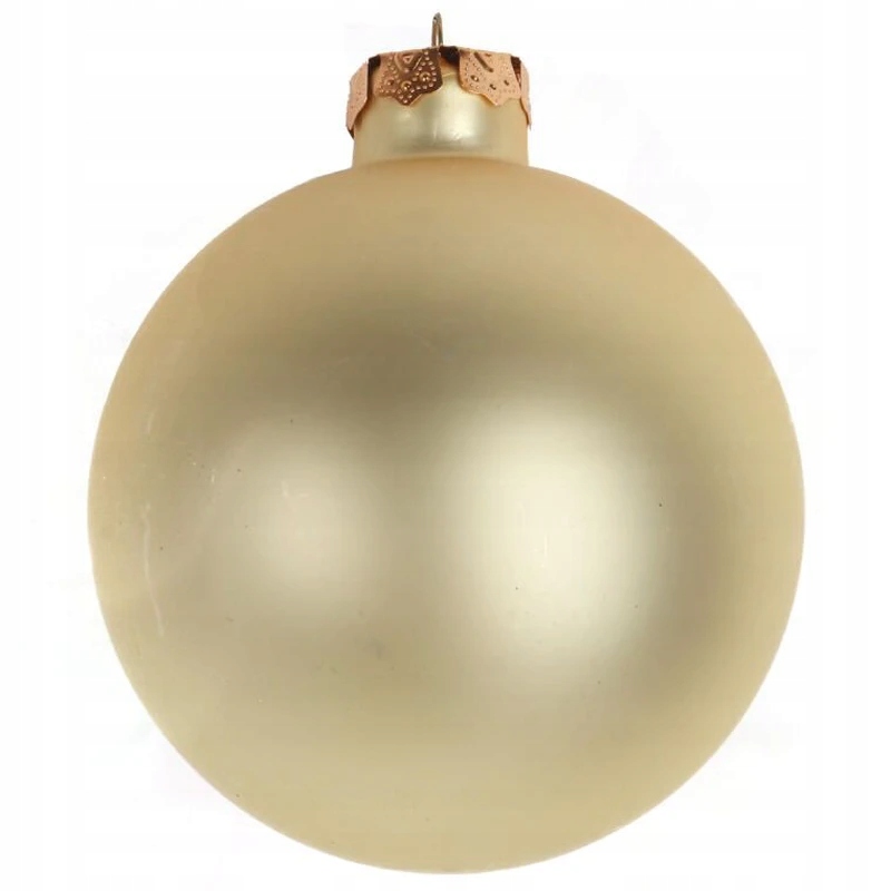 Zestaw 6 szklanych bombek dekorowanych 10 cm złote