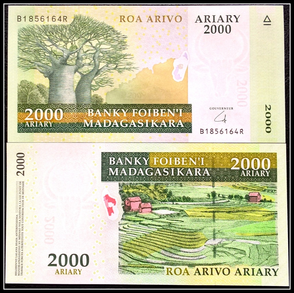 Banknot Madagaskar 2000 Ariary 2009r. UNC