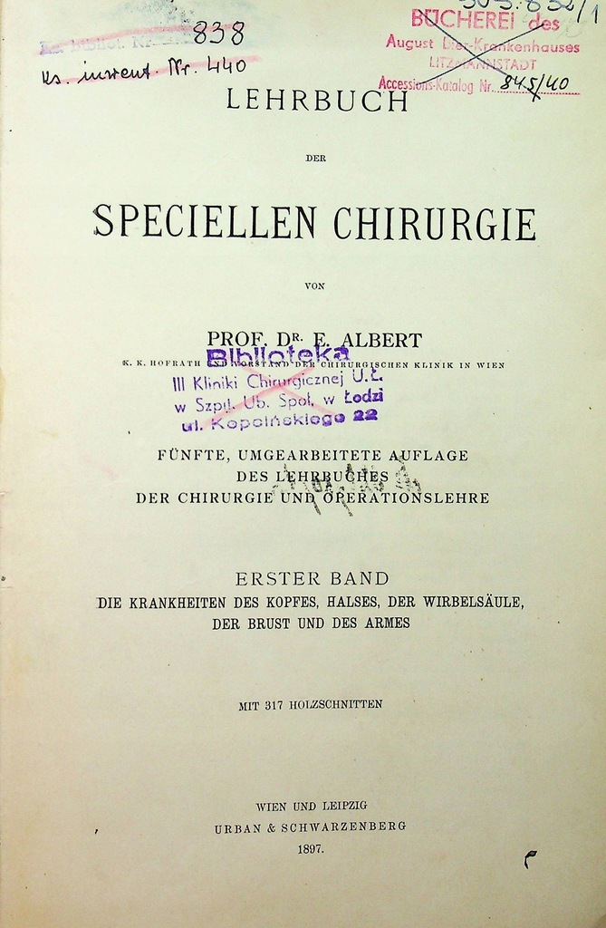 Lehrbuch der Speciellen Chirurgie 1897 r.