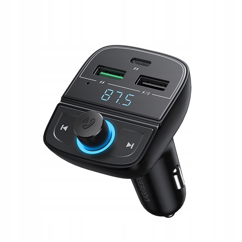 Transmiter FM MP3 Bluetooth 5.0 ładowarka samochodowa 3x USB TF microSD cza