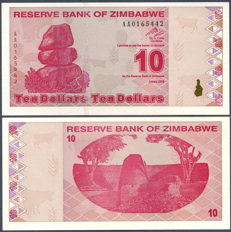 ### ZIMBABWE - P94 - 2009 - 10 DOLARÓW