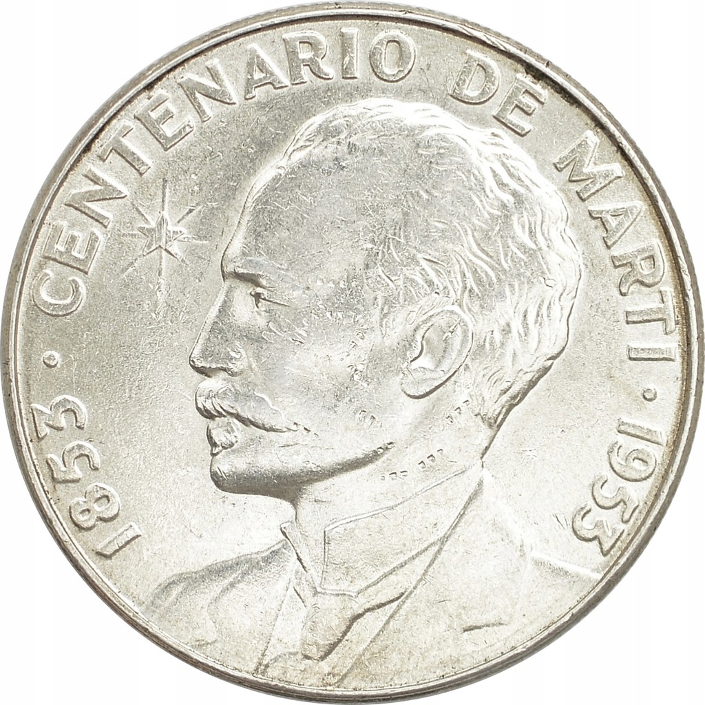 8.fu! CUBA, 1 PESO 1953 J.MARTI