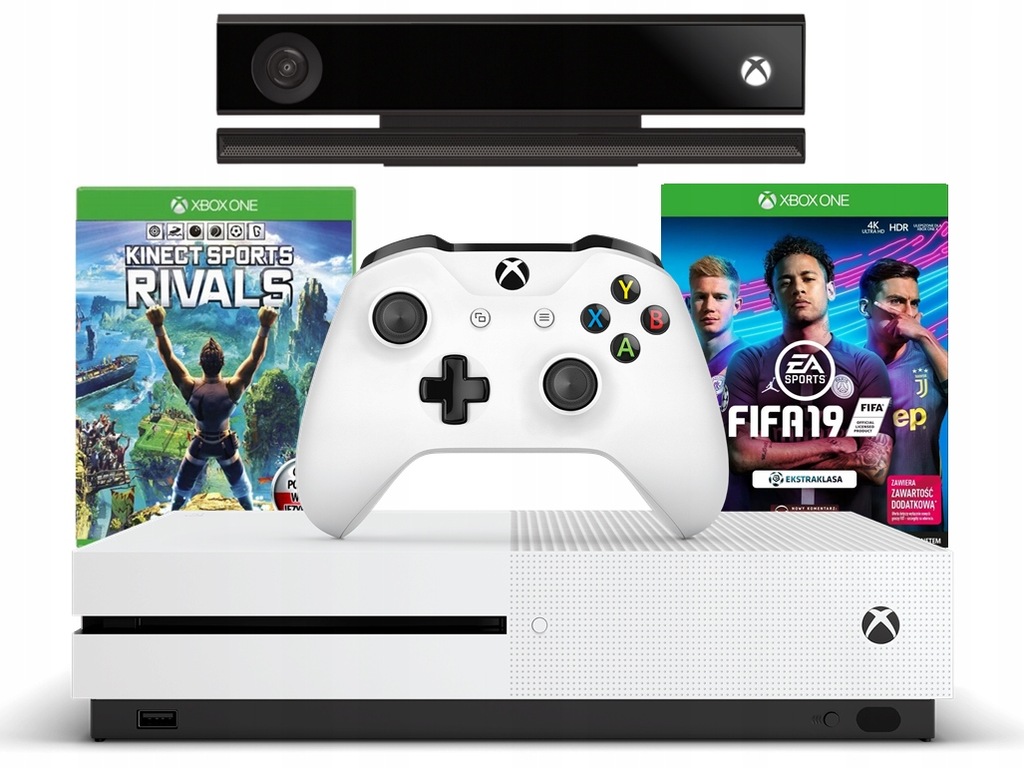 NOWA KONSOLA XBOX ONE S 4K +KINECT SPORTS +FIFA 19 ...