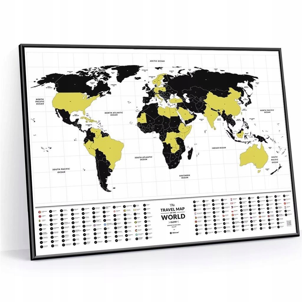 MAPA ZDRAPKA - TRAVEL MAP GLOW WORLD