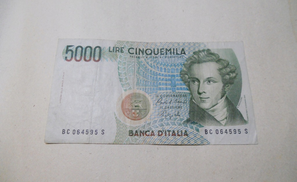 banknot 5000 Lirów - Włochy