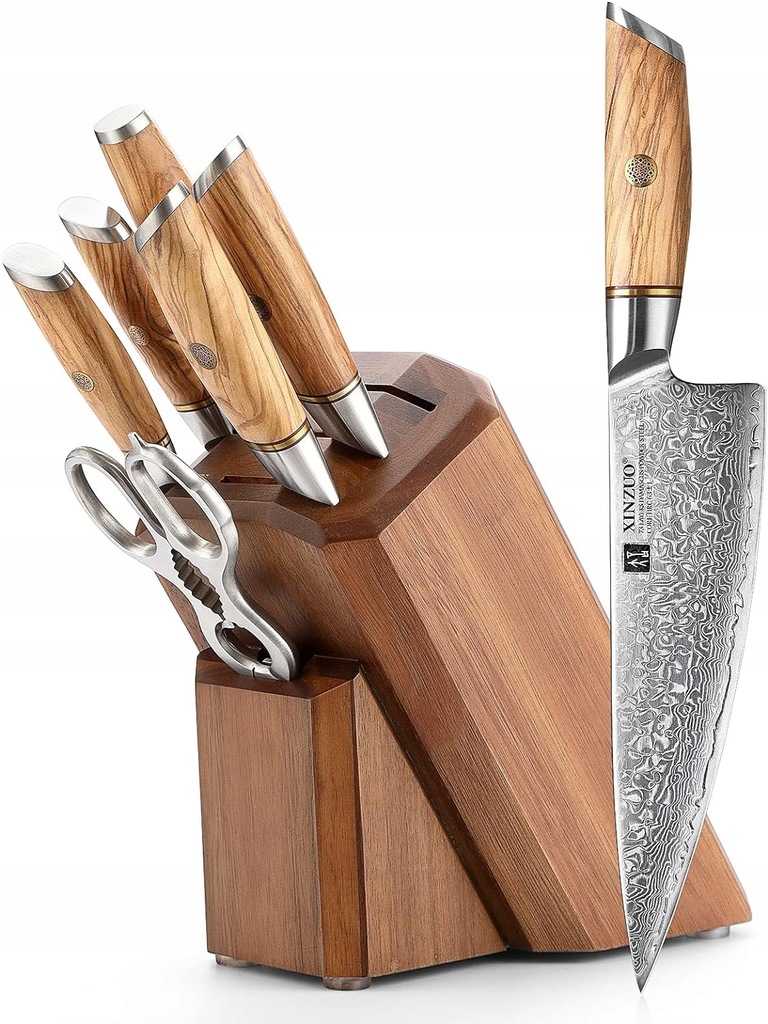 XINZUO 8-częściowy zestaw noży 73 warstw stali damasceńskiej proszkowo N556