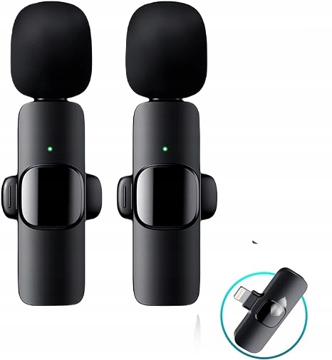 2x Bezprzewodowy mikrofon lavalier USB C