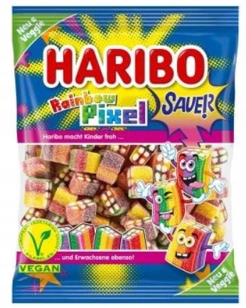 Haribo Rainbow Pixel Żelki Kwaśne Vegan 160g DE