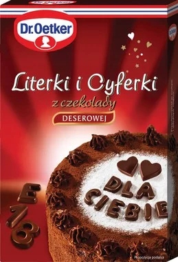 Dr. Oetker Dekoracje na tort Literki z czekolady