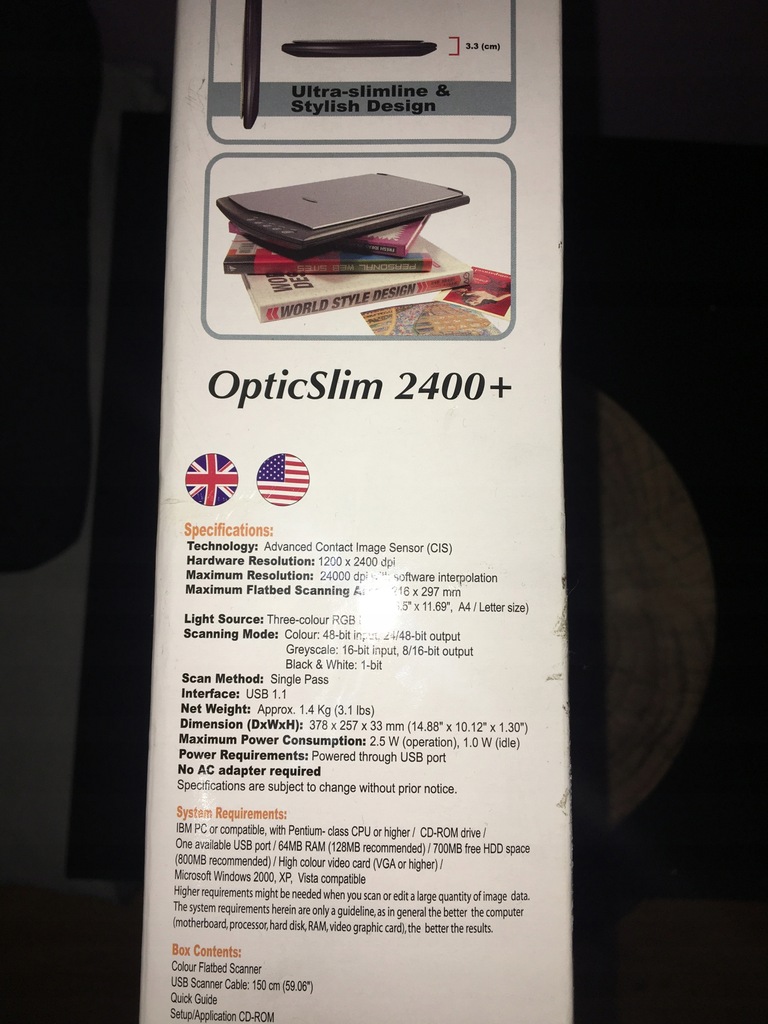 Купить Сканер OpticSlim 2400: отзывы, фото, характеристики в интерне-магазине Aredi.ru