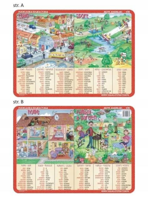 Podkładka edu. 038 - Town, sport, home, family Vis