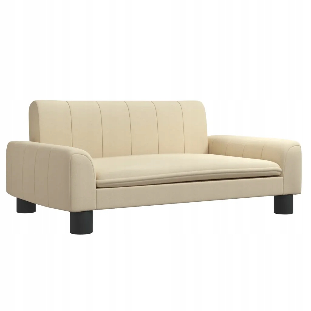 Sofa dla dzieci, kremowa, 70x45x30 cm, obita tkani