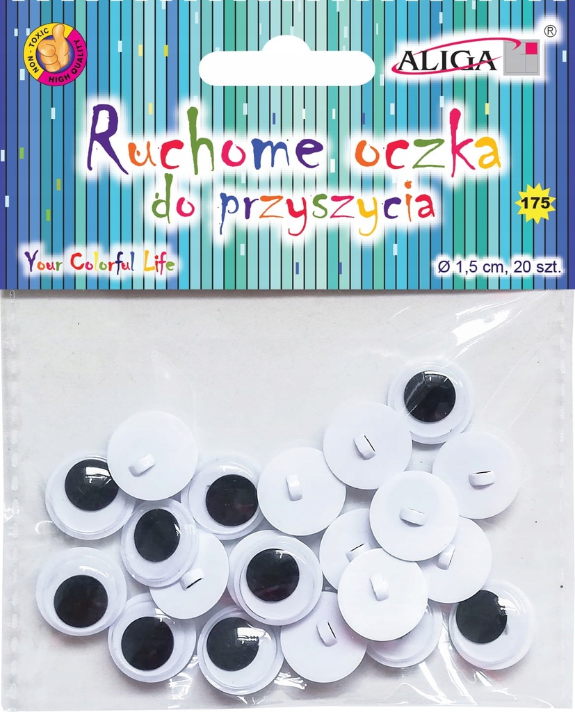 Ruchome oczy do przyszycia 1,5cm