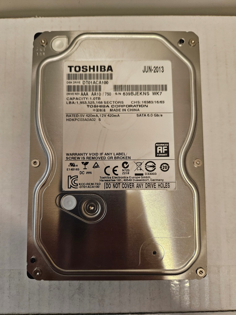 Dysk twardy Toshiba DT01ACA100 1TB SATA III 3,5"