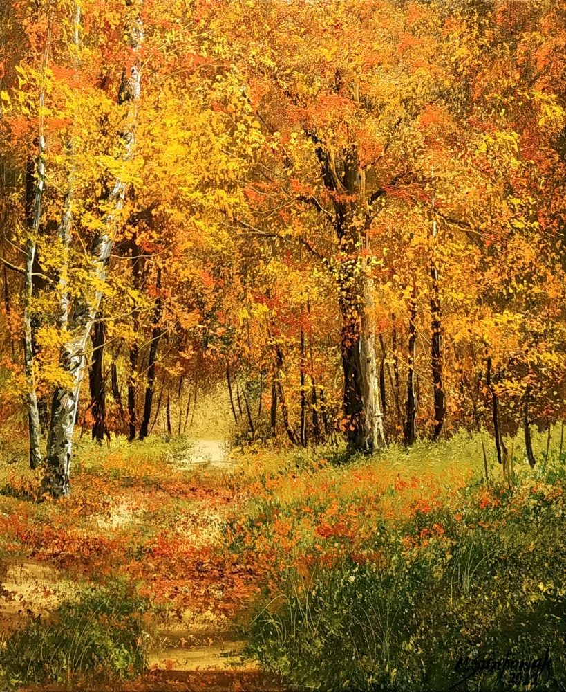 M.Szczepaniak `Jesienny dzień` 40x50 cm