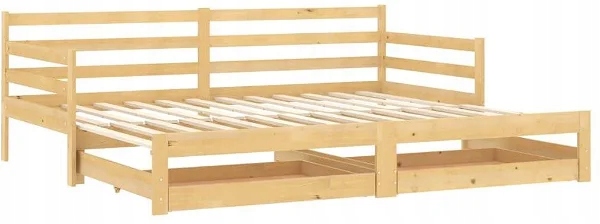 Shumee Rozkładana sofa 2×(90×200) cm z litego drewna sosnowego, 3083699