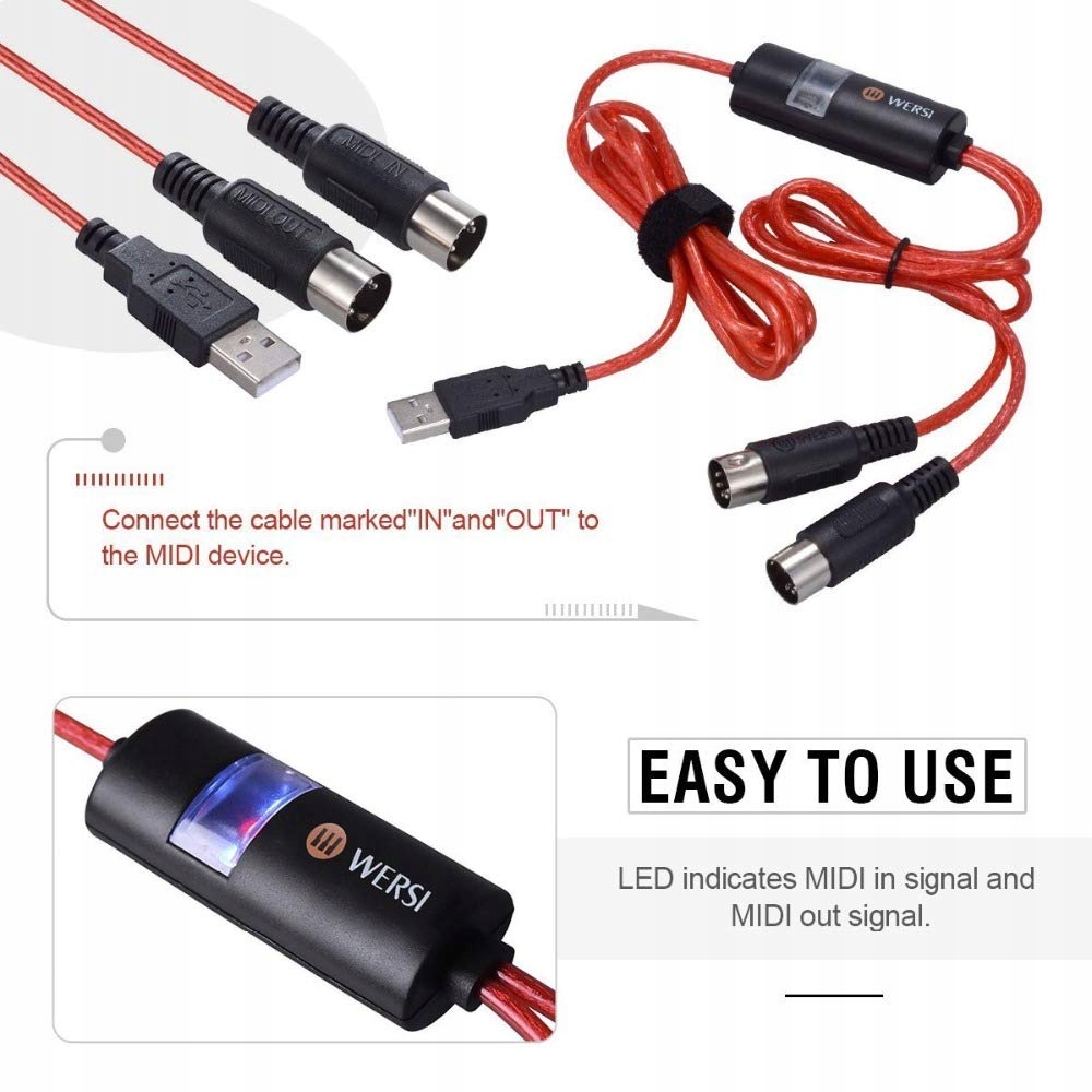 Kabel konwerter usb na midi Lanou UM-18