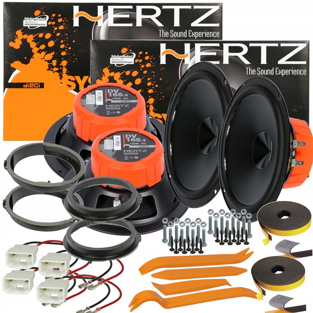 HERTZ GŁOŚNIKI Z DSK165 FORD KUGA MONDEO V RANGER PRZÓD TYŁ DYSTANSE