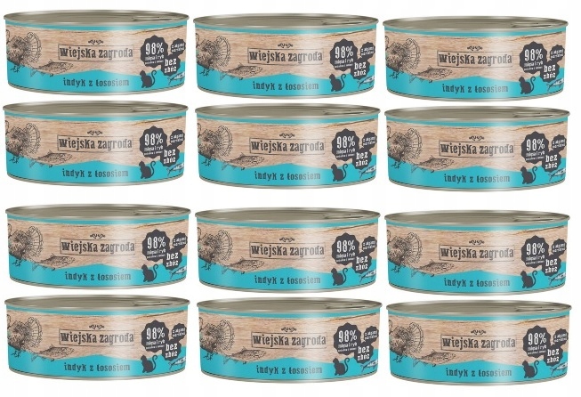 WIEJSKA ZAGRODA INDYK z ŁOSOSIEM, KOTY DOROSŁE 12 x 85 g