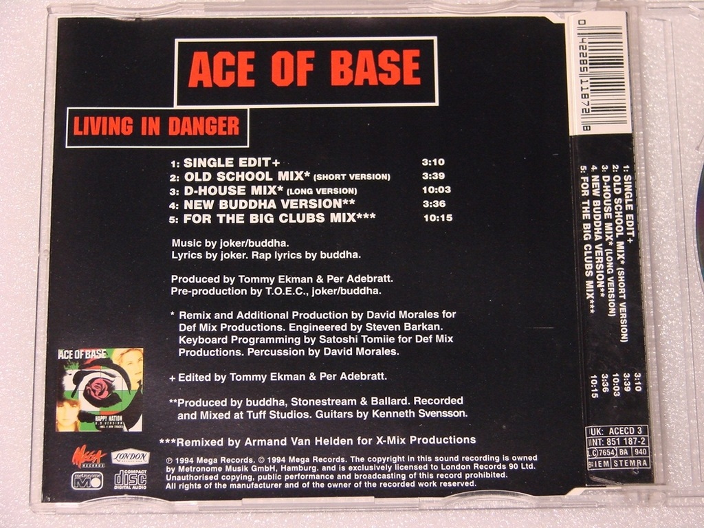 Купить Ace Of Base - Living In Danger Single UK BDB: отзывы, фото, характеристики в интерне-магазине Aredi.ru