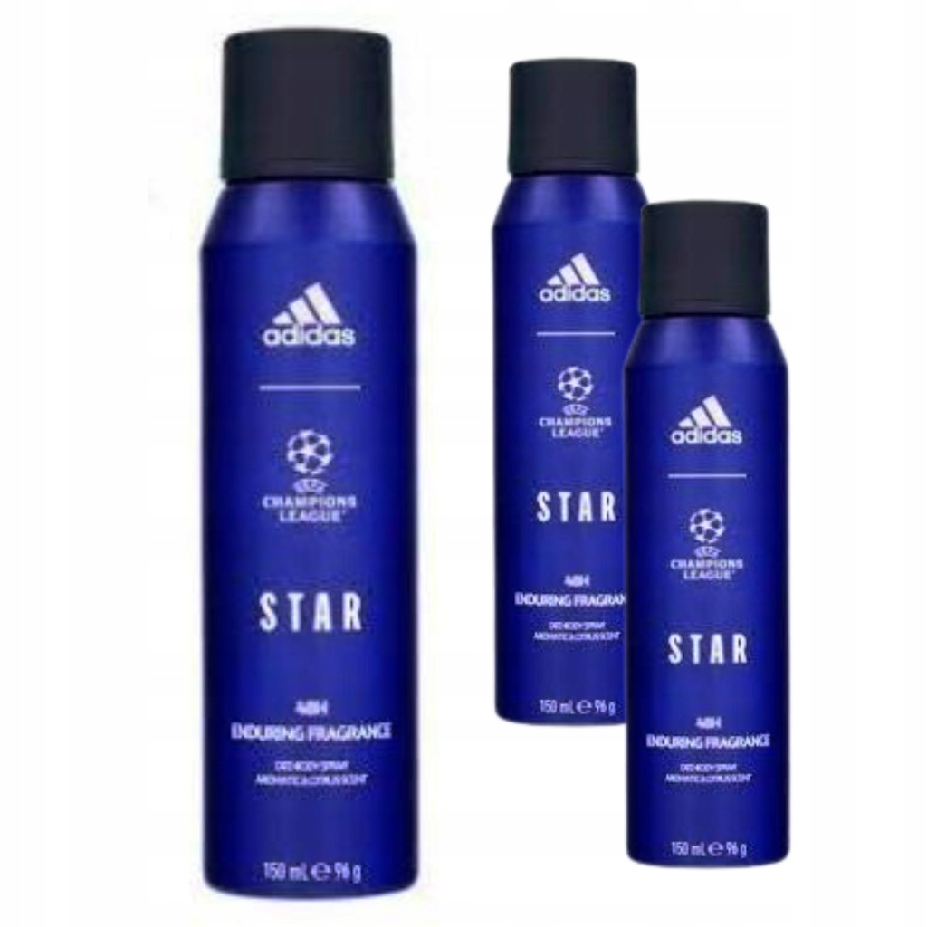 Dezodorant Adidas Spray Męski UEFA Champions League Dla Mężczy 150ml x 3