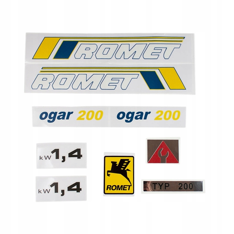 Naklejki Romet Ogar200 - żółte - duży kpl. HQ PL