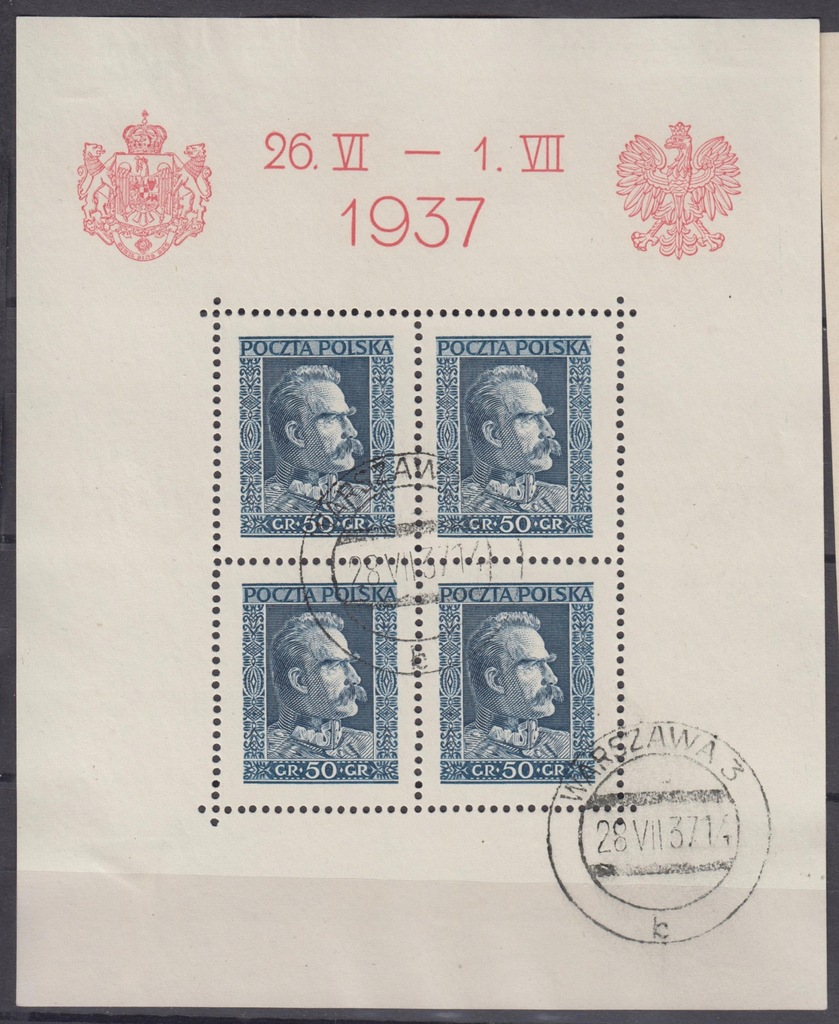 1937r. Fi. Blok 3 pełny wymiar 102x125mm