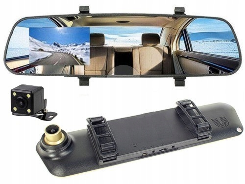 KC REJESTRATOR JAZDY W LUSTERKU + KAMERA COFANIA - 8141380367