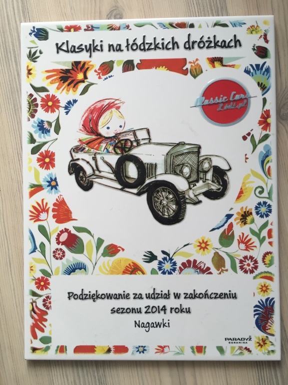 Classic Cars Łódź Pamiątkowa Tablica Ceramiczna