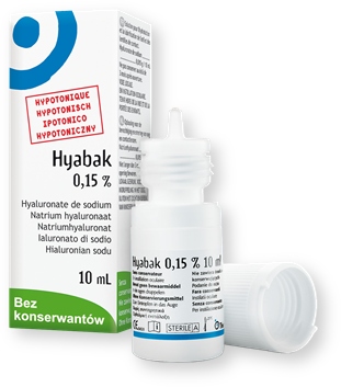 Hyabak, 0,15%, nawilżające krople do oczu 10ml, KD