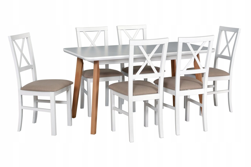 Zestaw mebli stół 140-180 + 6 krzeseł skandynawski