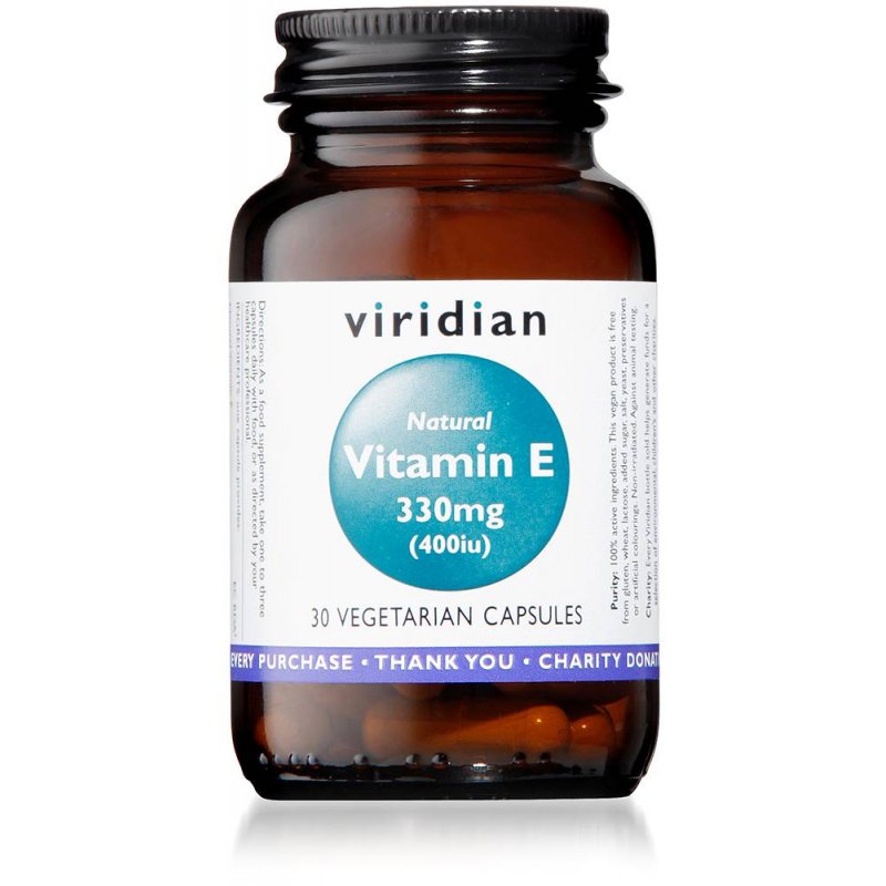 VIRIDIAN NATURAL VITAMIN E 330MG 30 VEGE CAPSULES