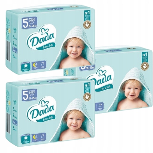 Dada Extra Soft Pieluchy ”5” 15-25kg 3x42szt 126szt Pieluszki Rozmiar 5