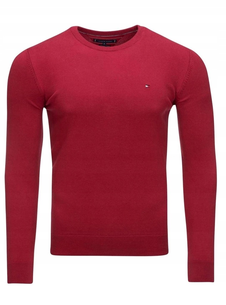 SWETER MĘSKI TOMMY HILFIGER c-neck bordo r.XL